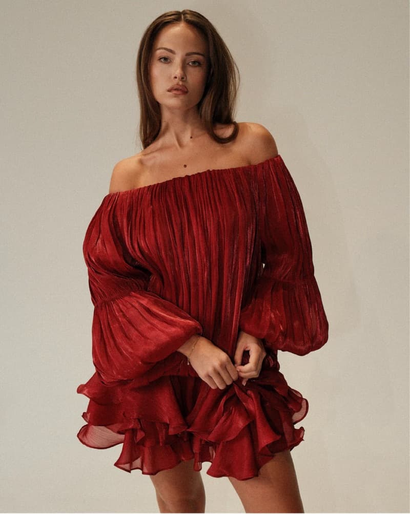 The Bekk Elora Dress-Burgundy - Image 1