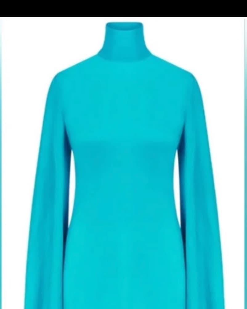 Vibrant Turquoise Bell Sleeve Dress - Image 2