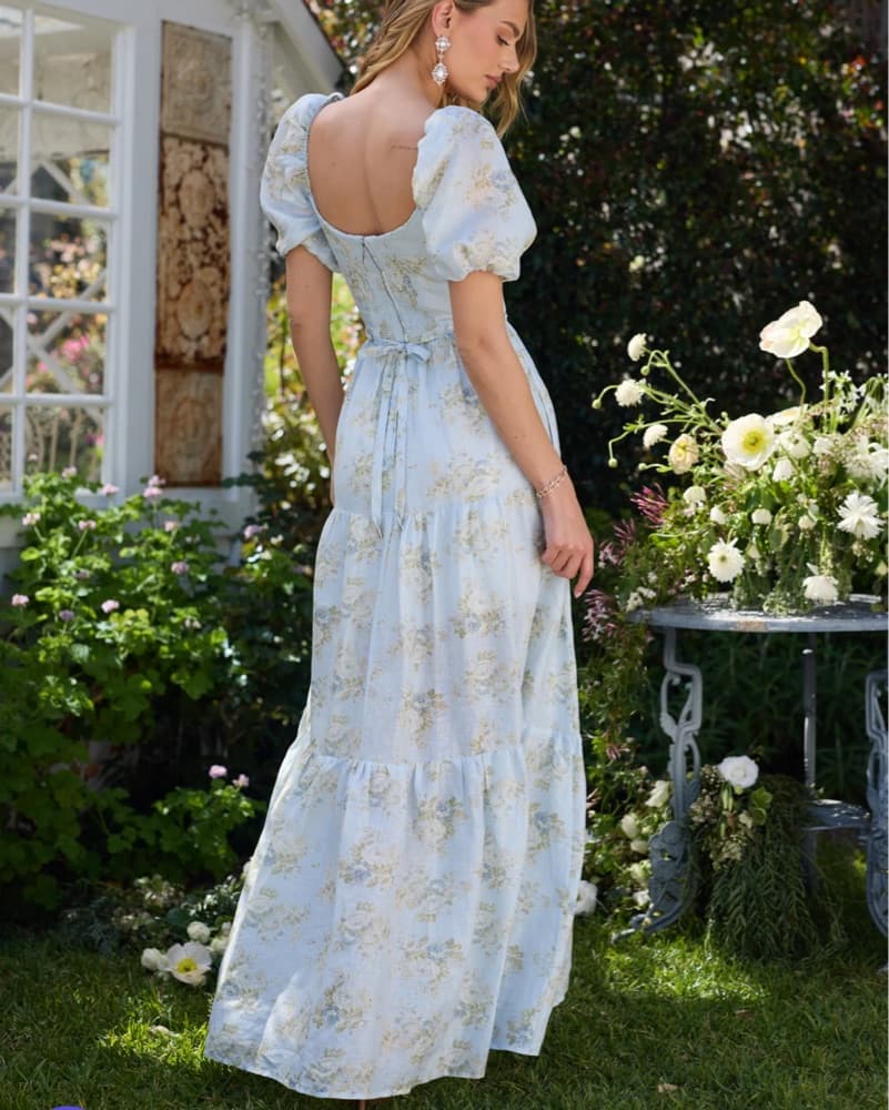 The Emma Dress in Victorian Blue Roses - Image 2