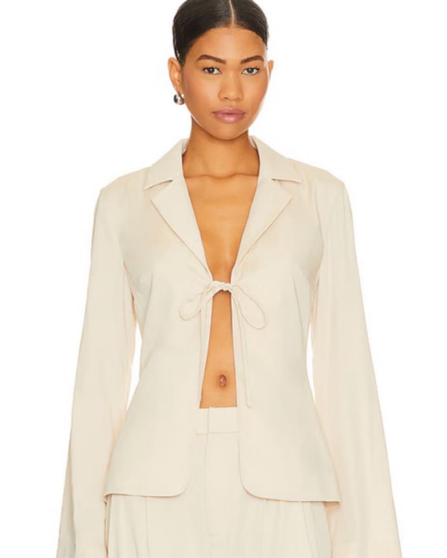 Tan Blazer Tie Shirt - Image 1
