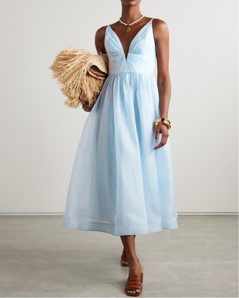 Zimmermann ILLUMINATE V NECK MIDI DRESS - Image 2