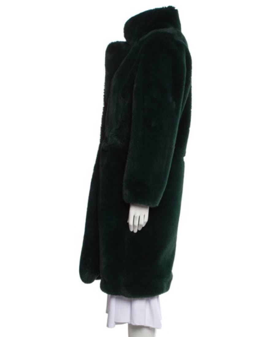 Luxurious Faux Fur Green Coat - Image 2