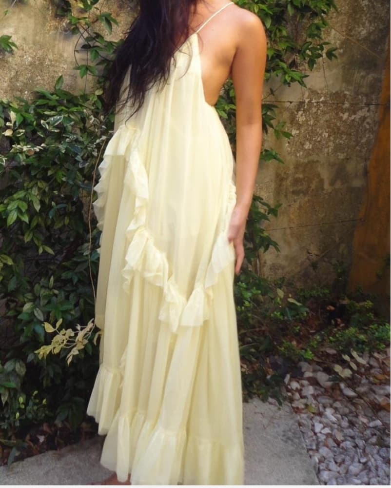 Yellow Flowy Dress  - Image 1