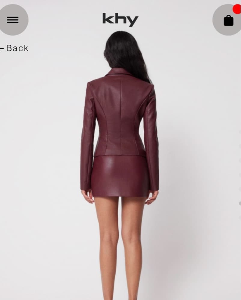Khy Burgundy/Merlot Leather Blazer Set  - Image 4