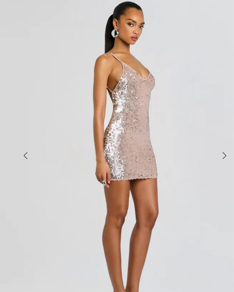 Retrofete Sequin Dress mini Silver  - Image 4