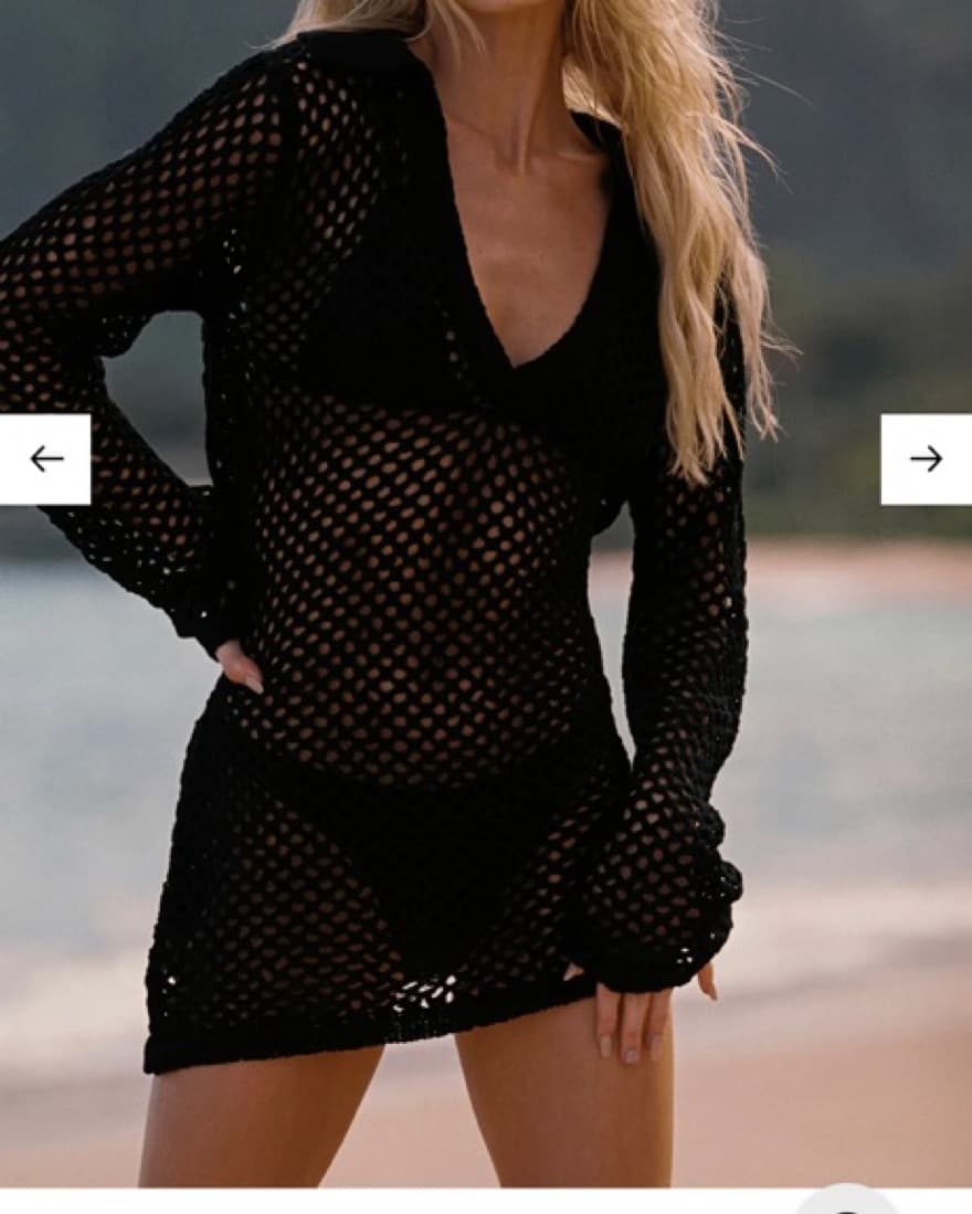 Monday Swimwear Black Crochet Cover Up - Image 6