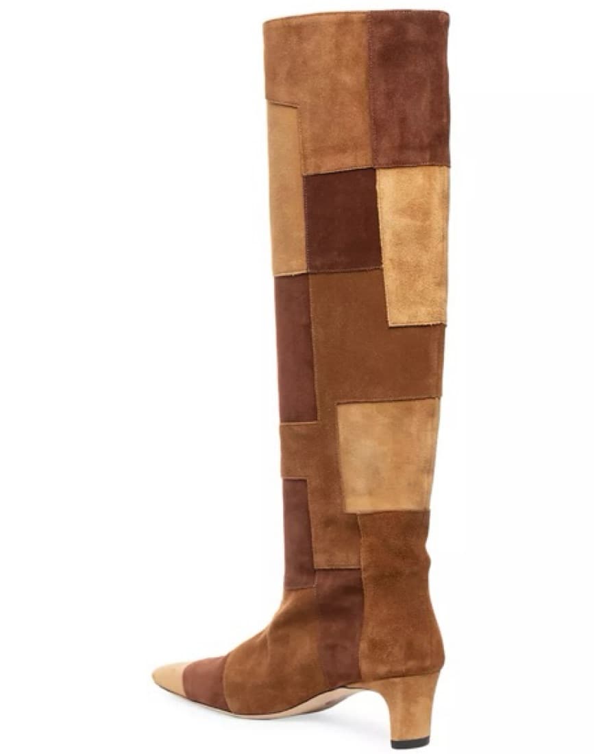 STAUD Wally Patchwork Suede Boots - Image 4