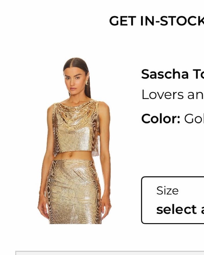 Lovers + friends Gold Sequin Top - Image 1