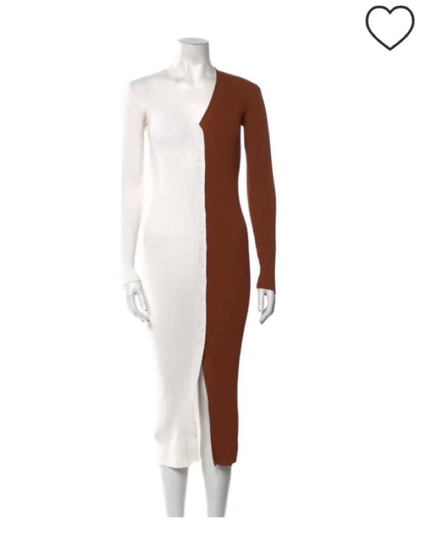 Staud Shoko Sweater Dress Brown White - Image 1