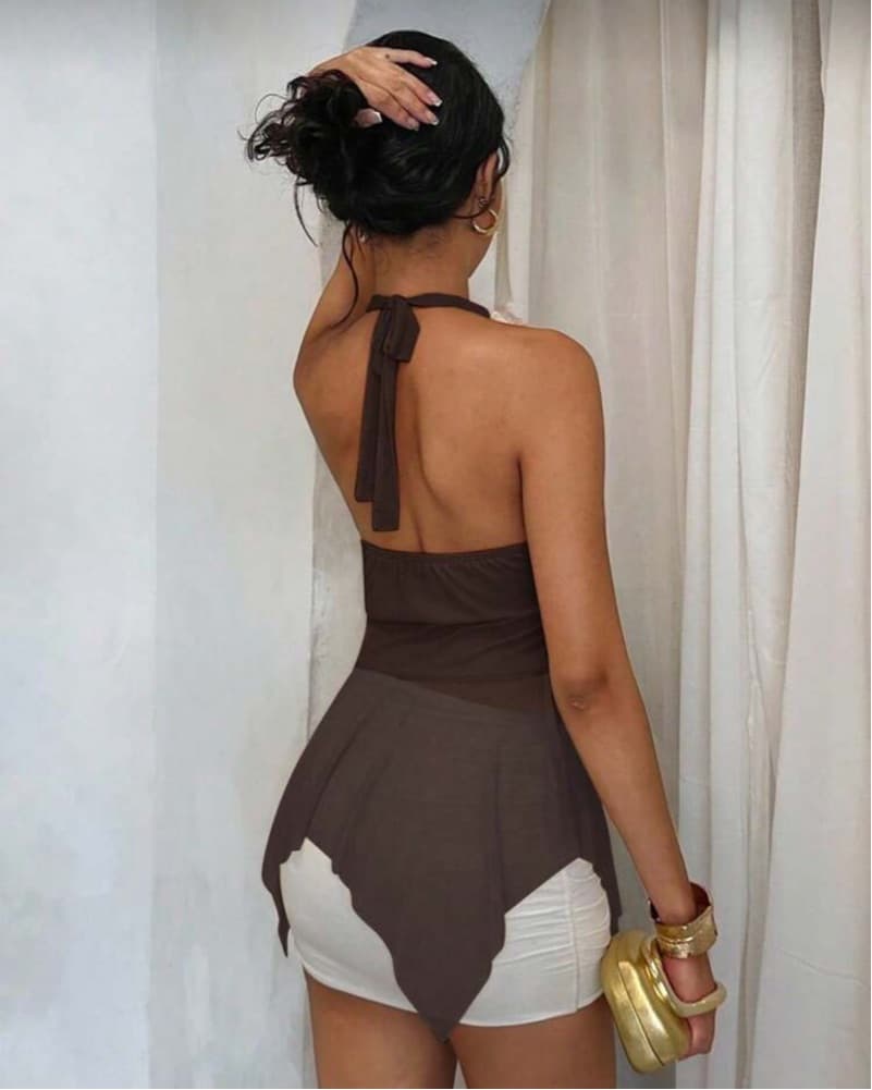 Brown ruffle halter top  - Image 2