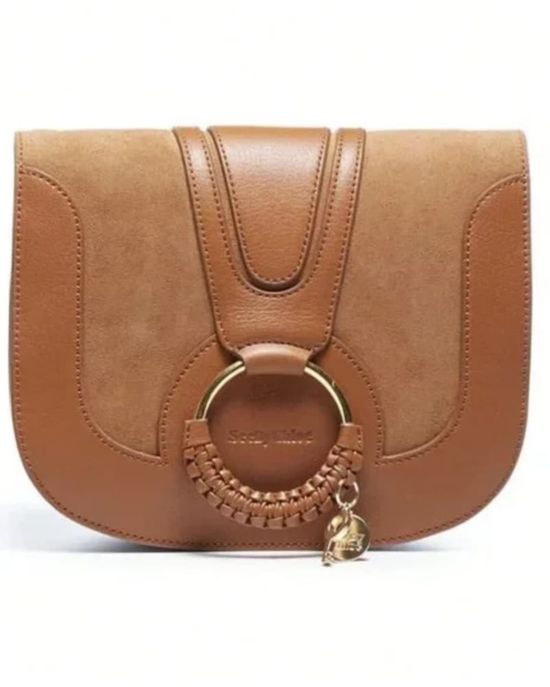 Chloe Brown Suede Crossbody Bag - Image 1