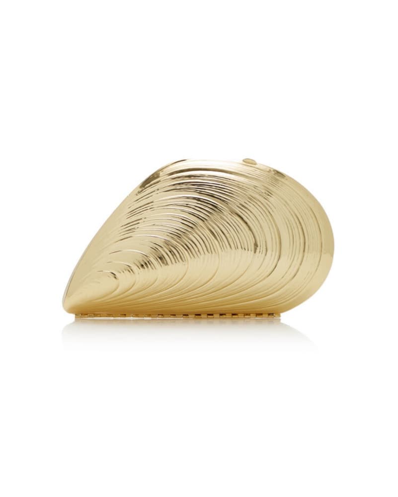 Simkhai Bridget Oyster Shell Gold Clutch - Image 5