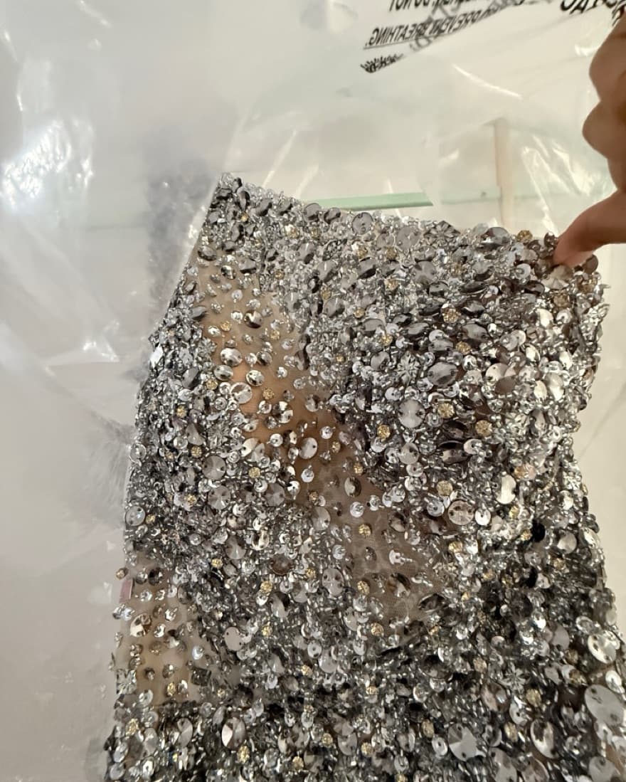 Colors Couture Beaded Silver Dress - Image 3
