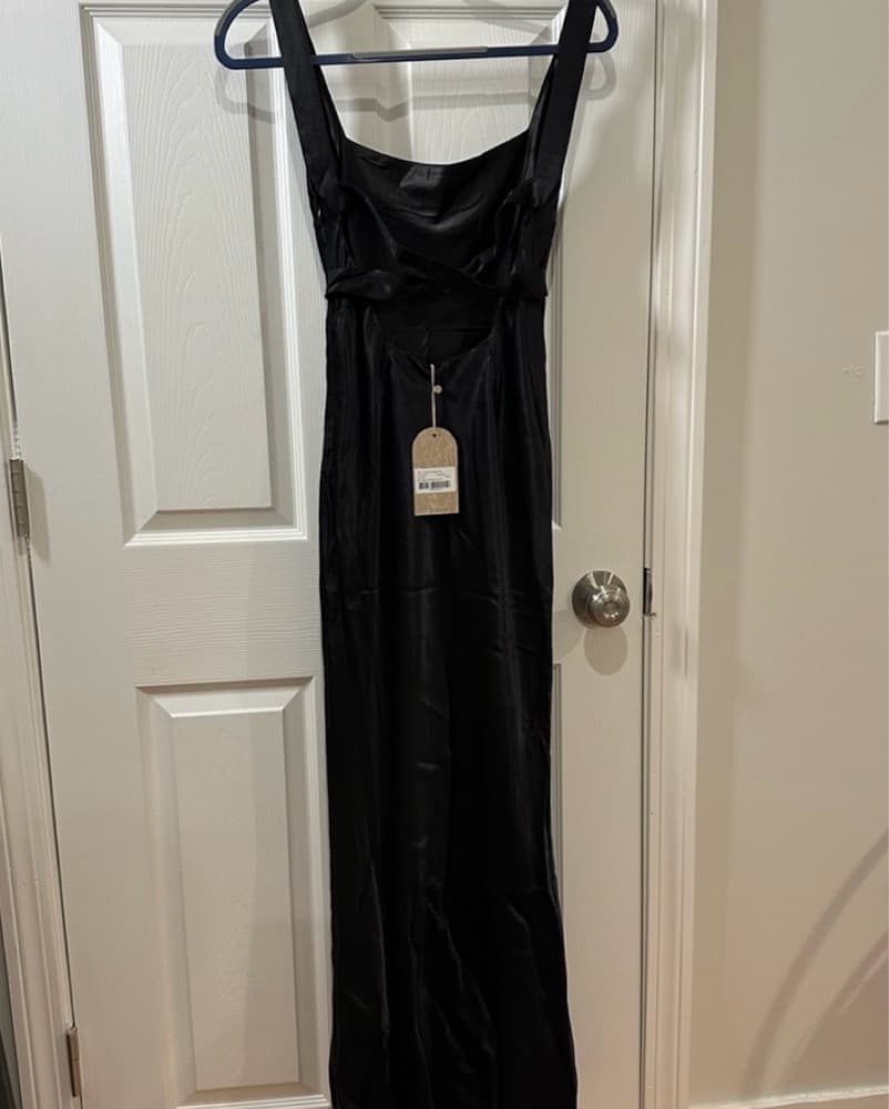 Meshki Ensley Black Satin Dress - Image 4