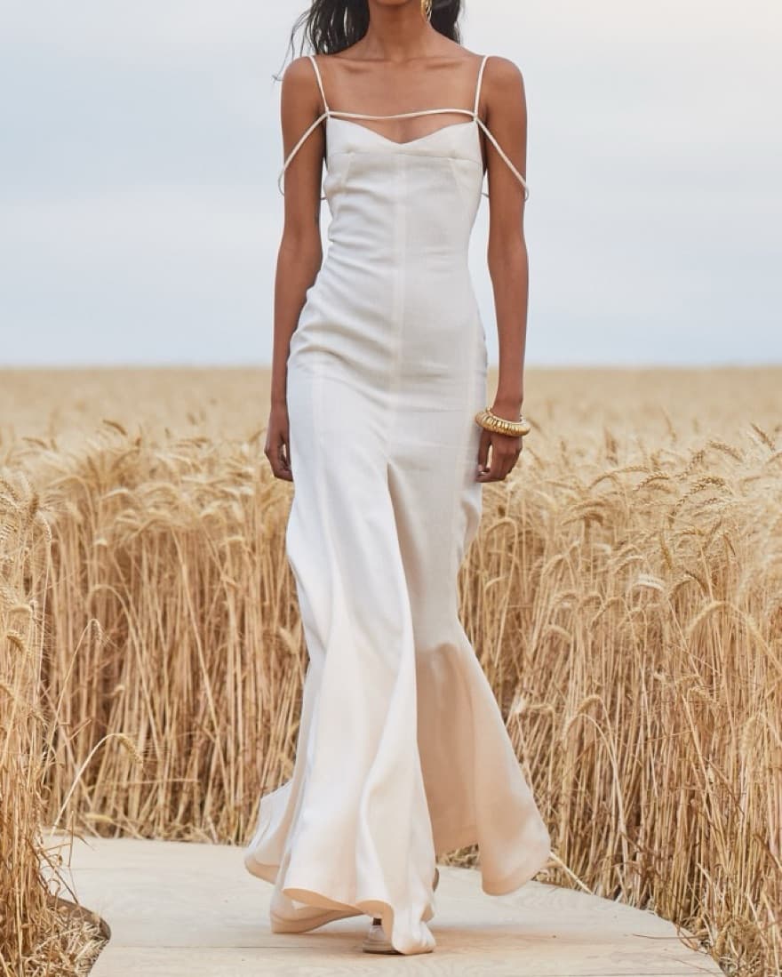 Jacquemus Cream Linen dress - Image 2