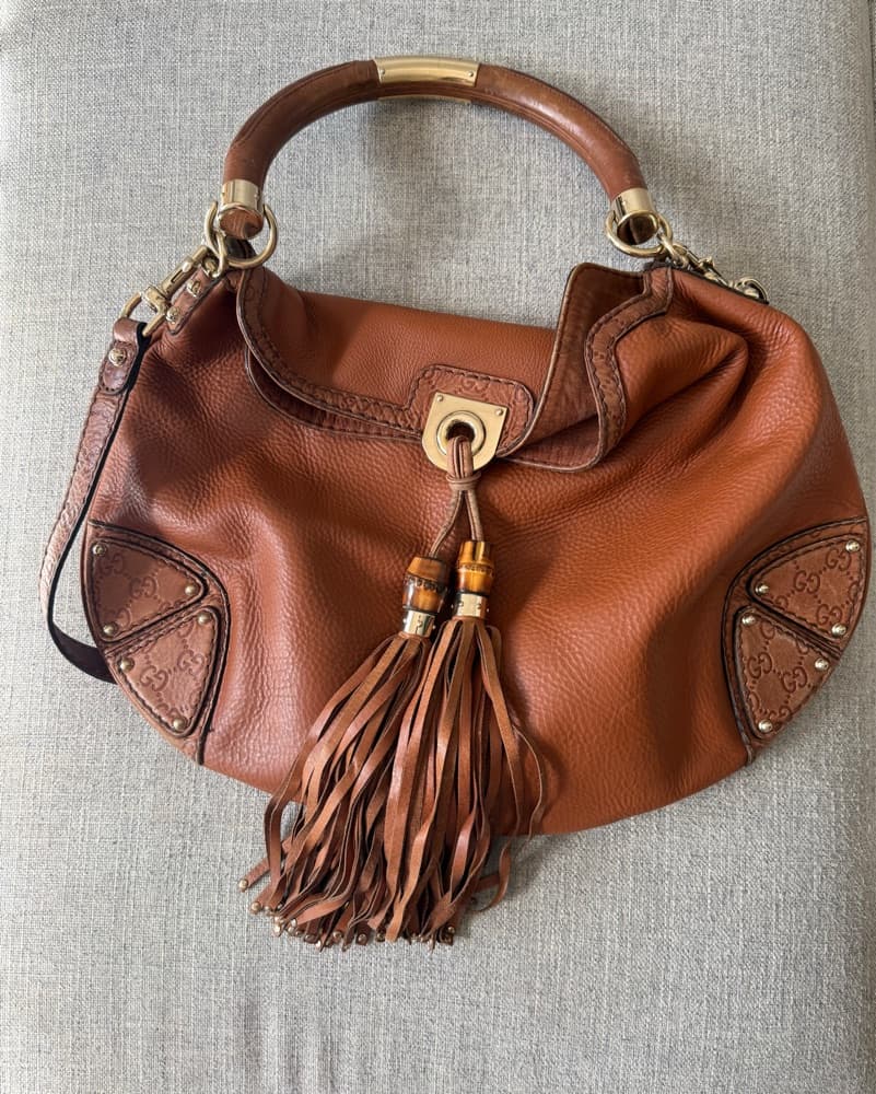 Gucci Indy Shoulder tassel Bag Brown  - Image 2
