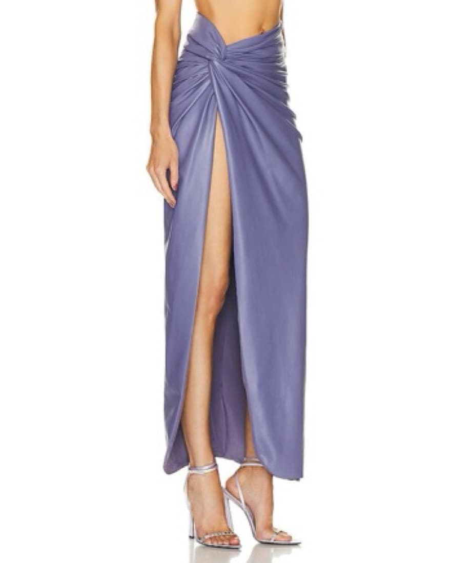 LAPOINTE PF23 Faux Leather Sarong Skirt - Image 3