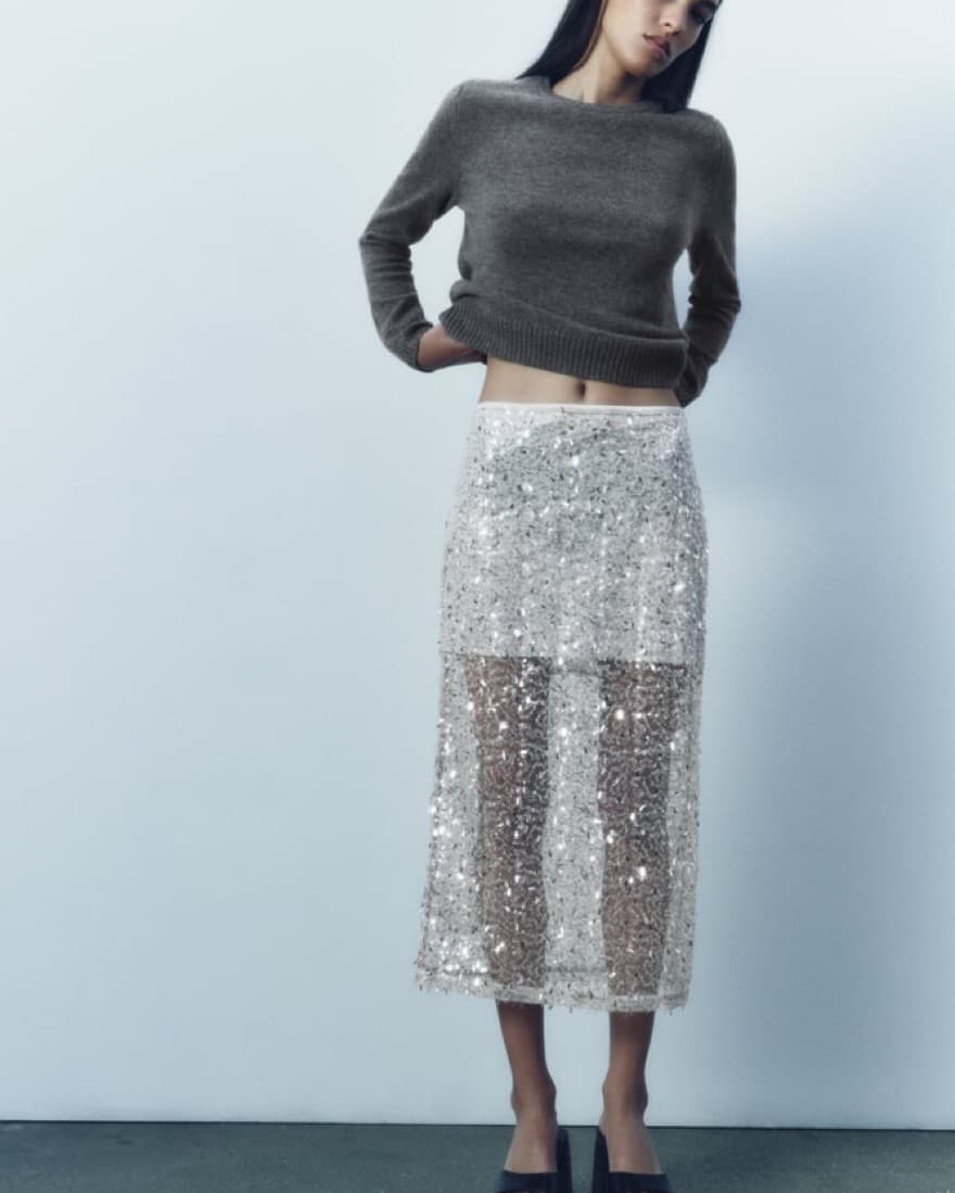 Sequin Midi Skirt  - Image 1