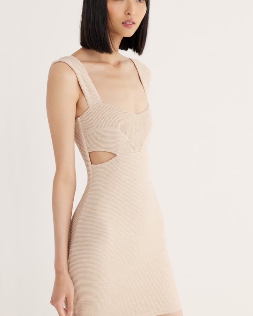 Rumer Nude Mini Dress - Image 3