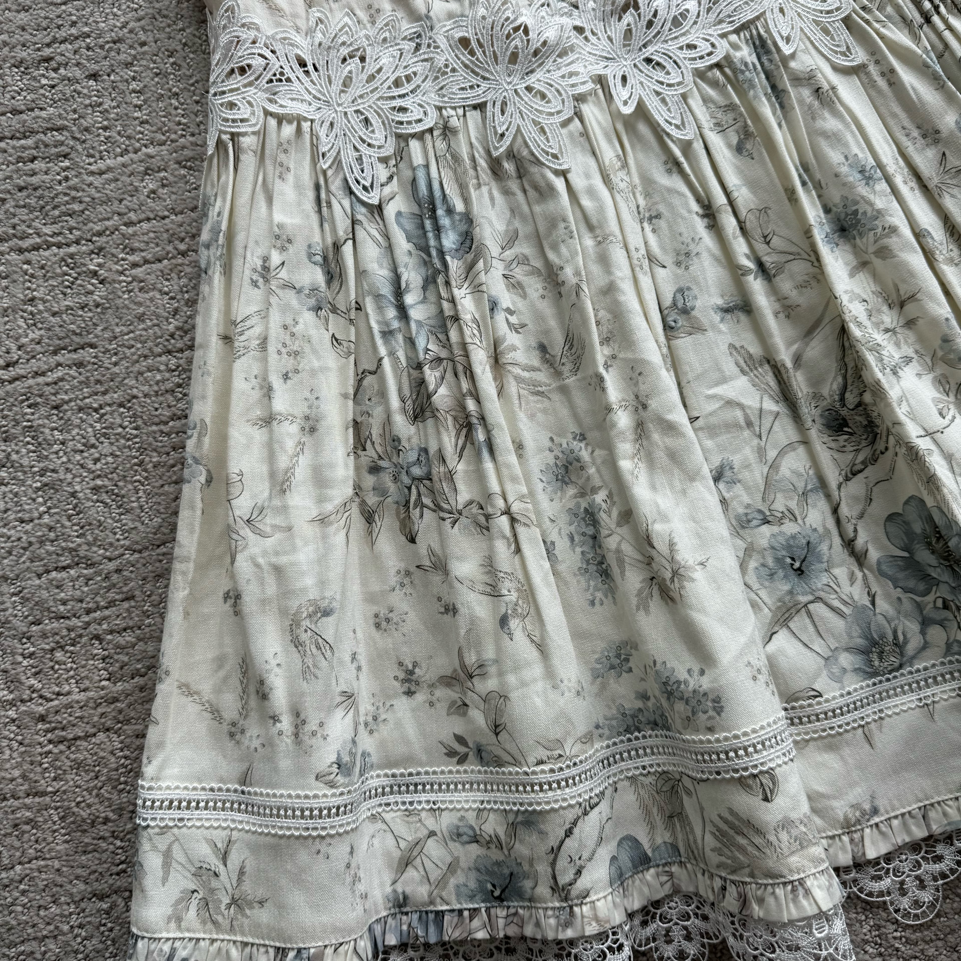V.Chapman Blue Floral Skirt - Image 5