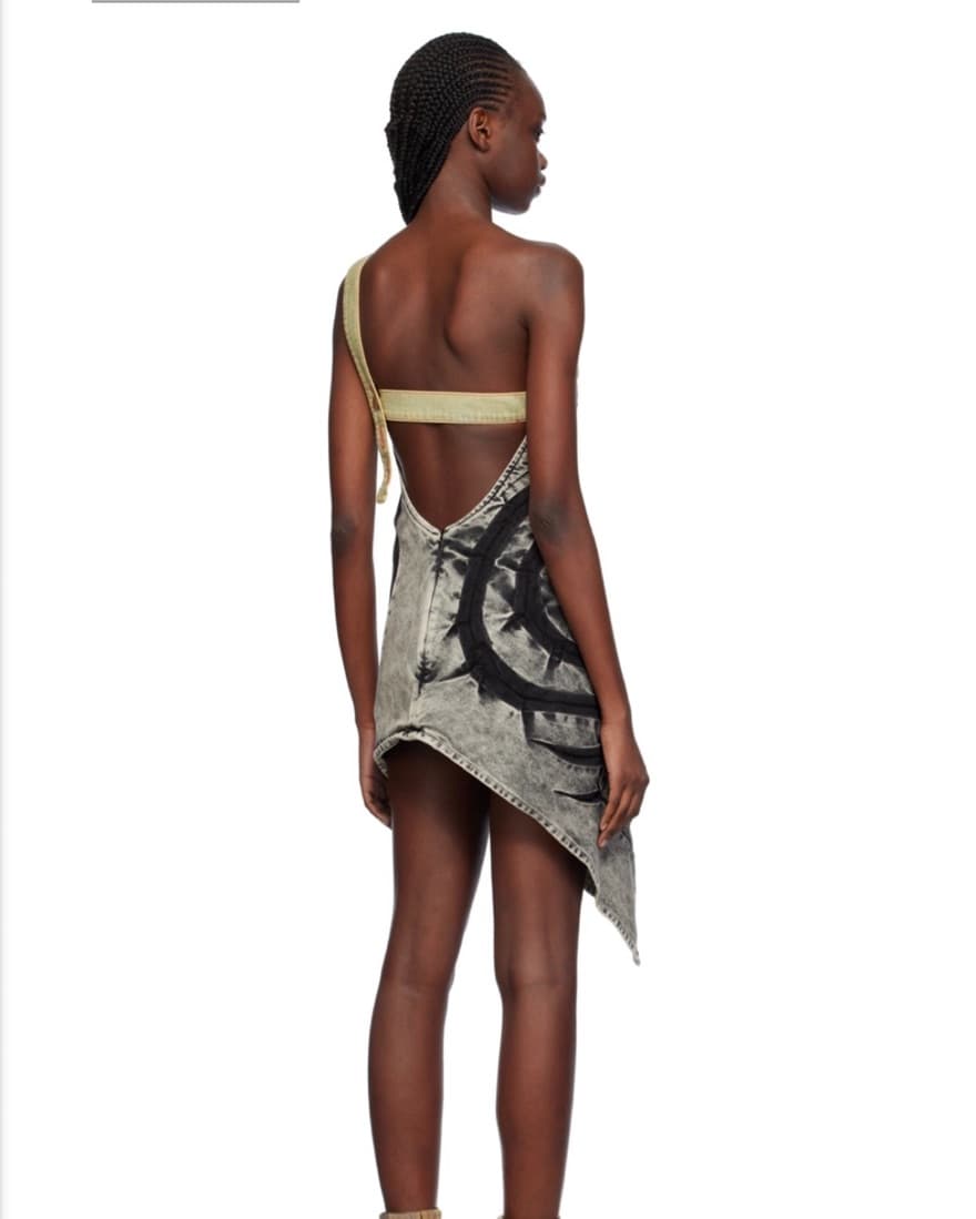 SSENSE MASHA POPOVA GREY HEART DRESS - Image 6