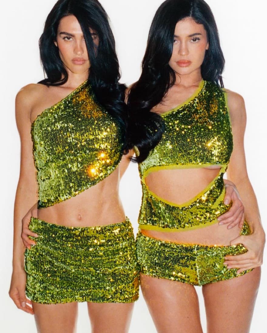 Khy Chartreuse Sequin Skirt - Image 1