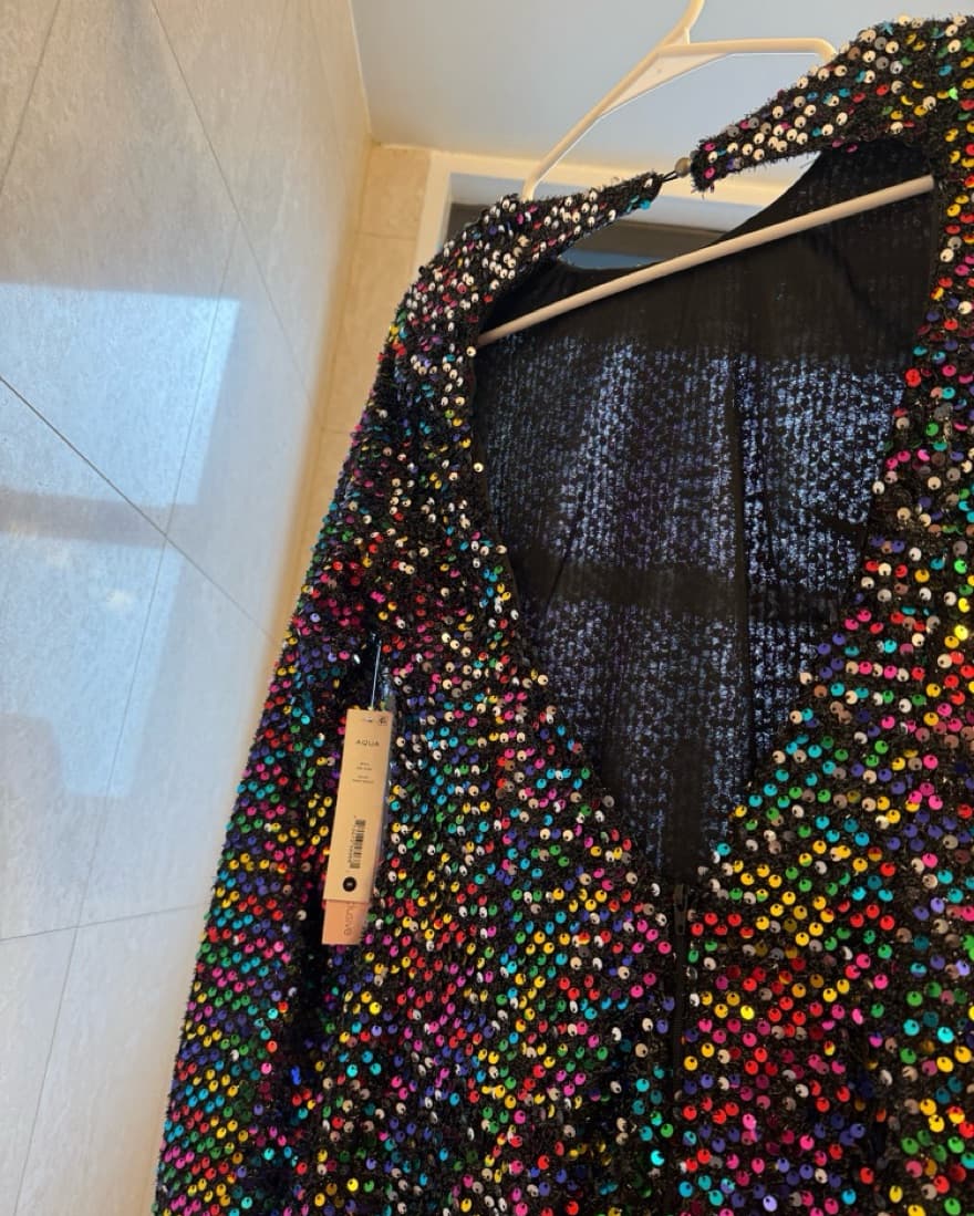 Rainbow Sequin Mini Dress - Image 5