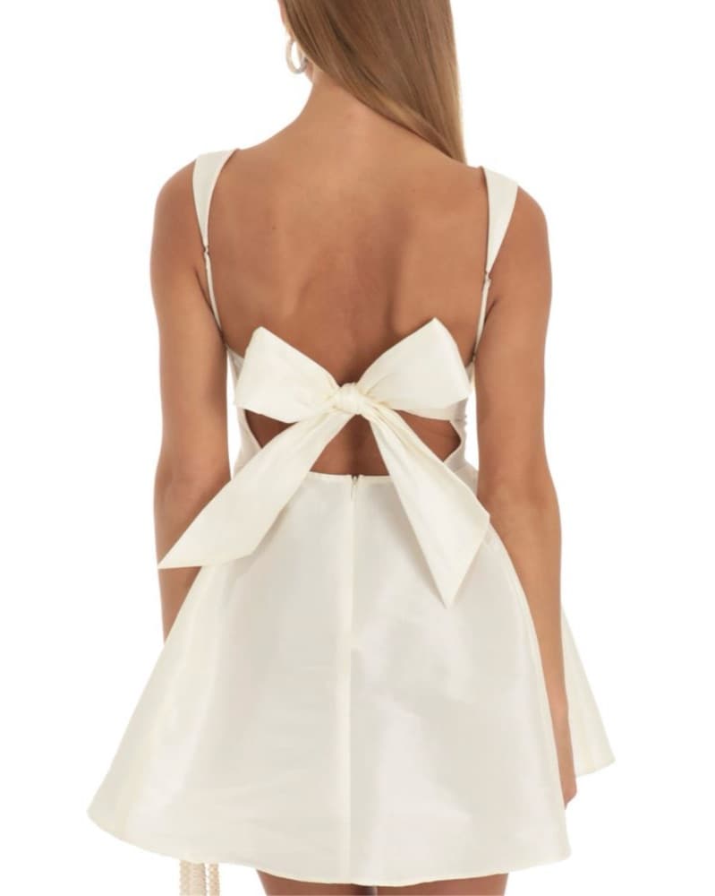 Fit and Flare Dress In Ivory - Image 2