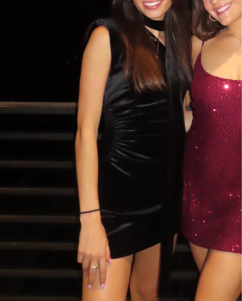 Black Mini Dress With Neck Wrap - Image 1