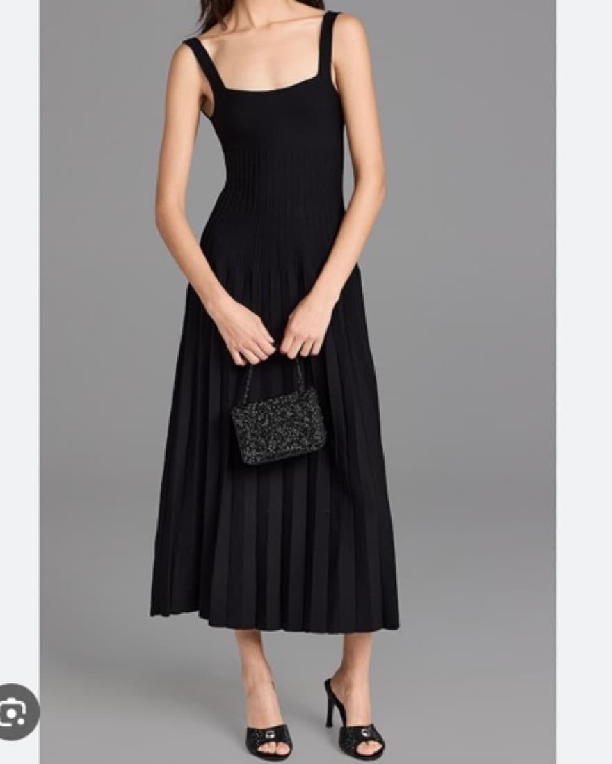 Staud Black Ellison Midi Dress - Image 1