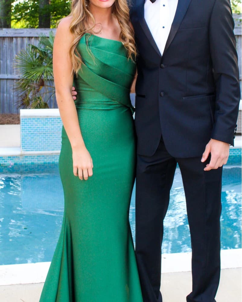 Nicole Bakti Green Ruched Scuba Gown - Image 5