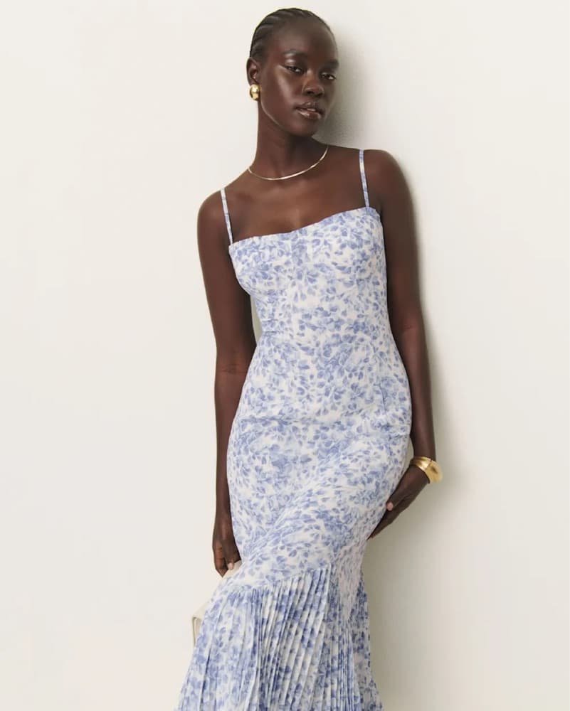Reformation Blue & White Long Dress - Image 1