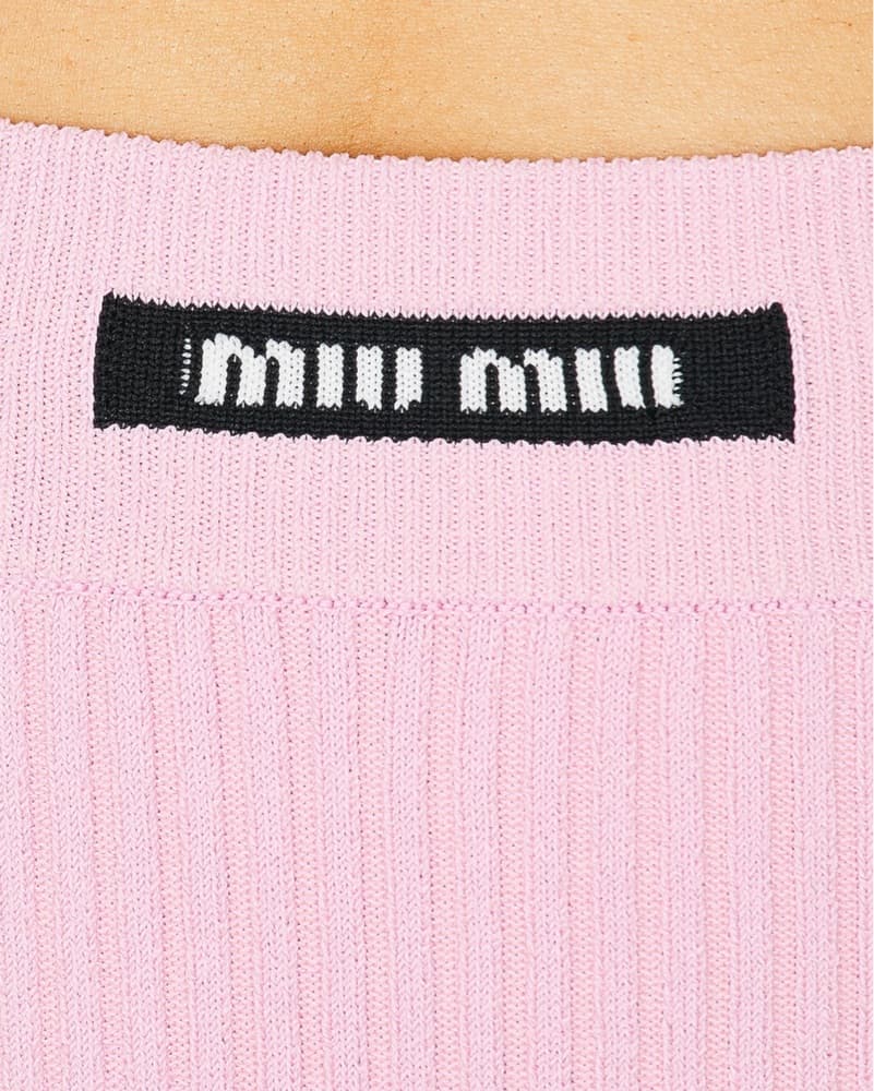 Miu Miu Pink Ribbed Mini Skirt - Image 5