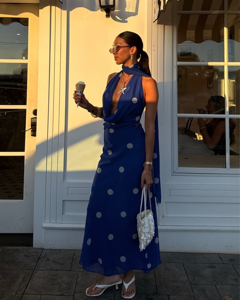 Zara blue polka dot dress - Image 2