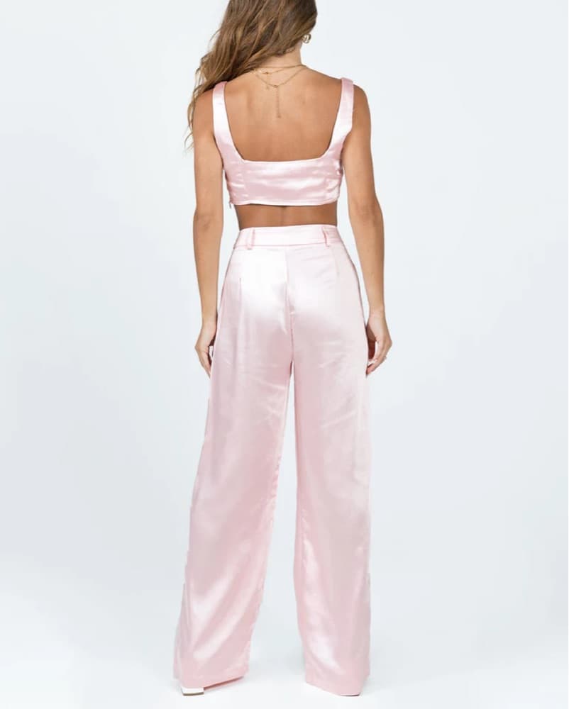 Dusty Pink Satin Set - Image 2