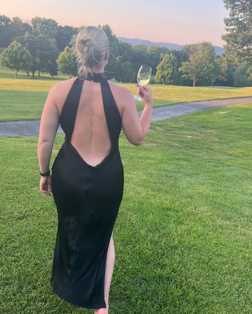 Claire Satin Drape Back Maxi Dress  - Image 1