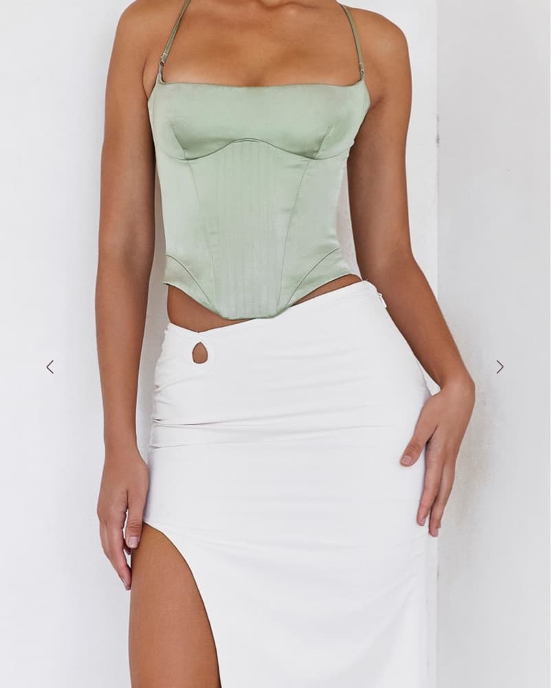 Sage Satin Corset - Image 2