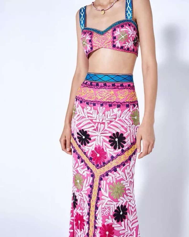 Alexis Pink Artisanal Skirt  - Image 3