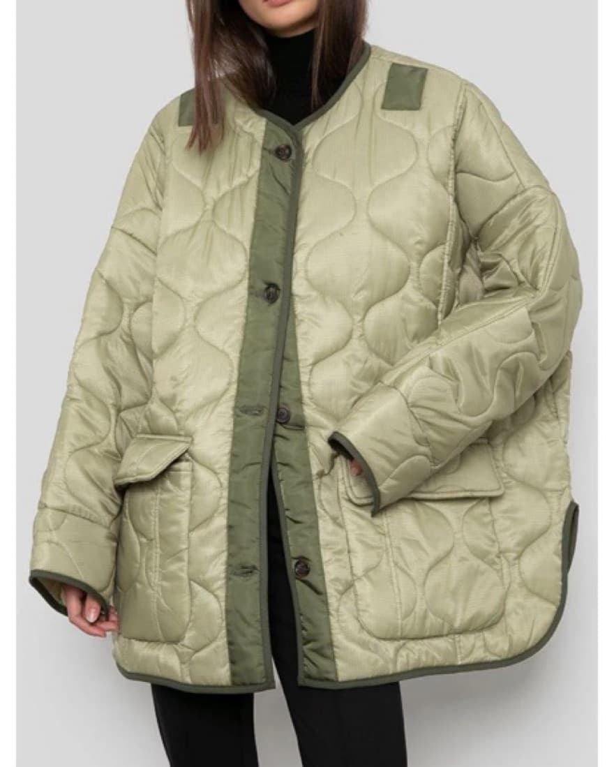 Frankie Shop Green Quilted Jacket - Image 3
