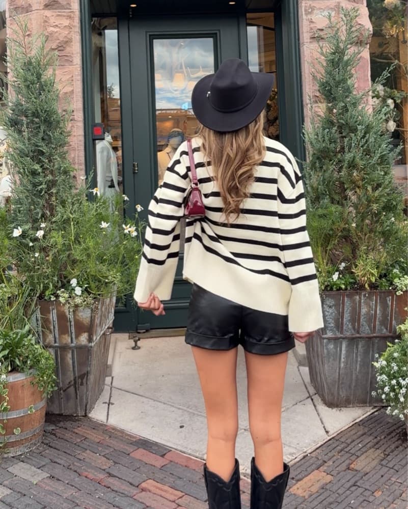 Striped Knit Oversized Sweater - Image 4