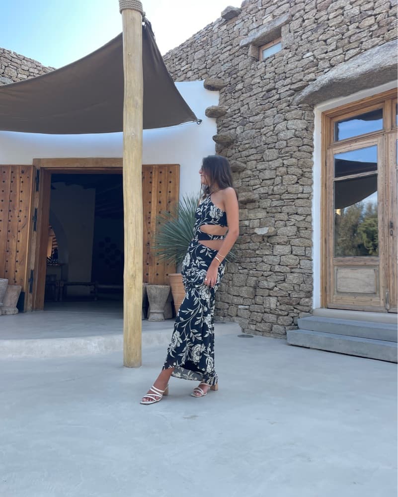 Black Floral Maxi Dress - Image 2
