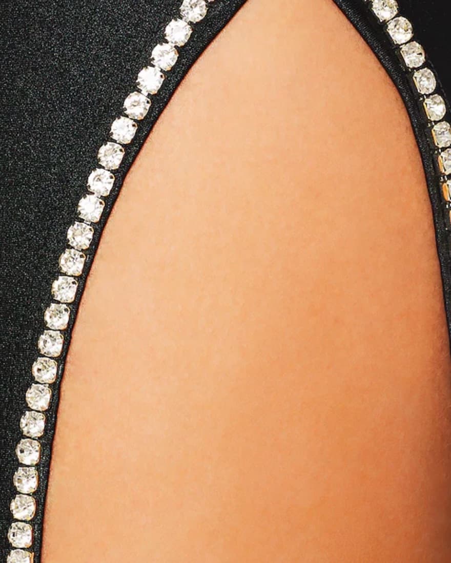 Kira Diamante Trim Maxi Dress in Black  - Image 4