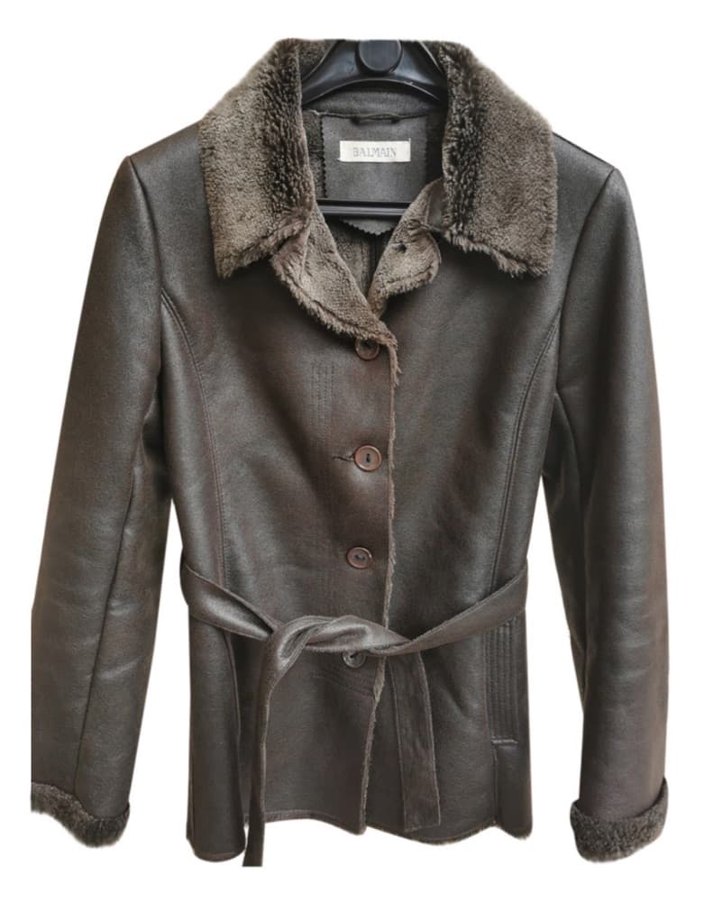 Balmain Leather Fur Shearling Jacket - Image 1