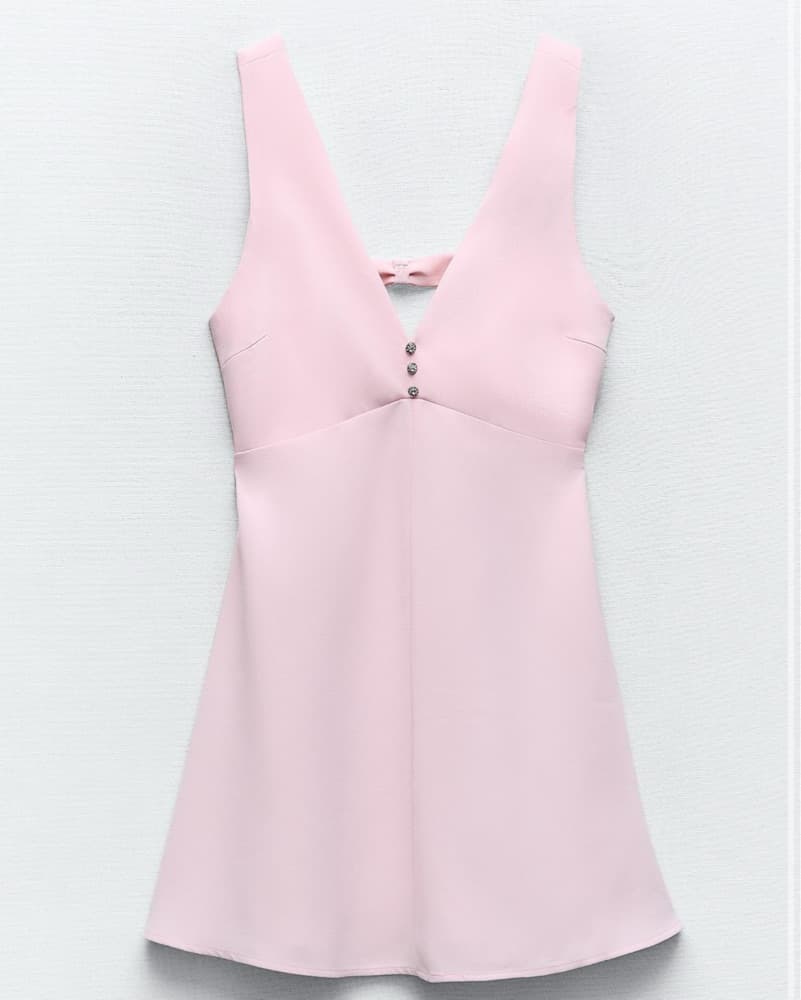 Jewel Button Pinafore Cocktail Dress - Image 2