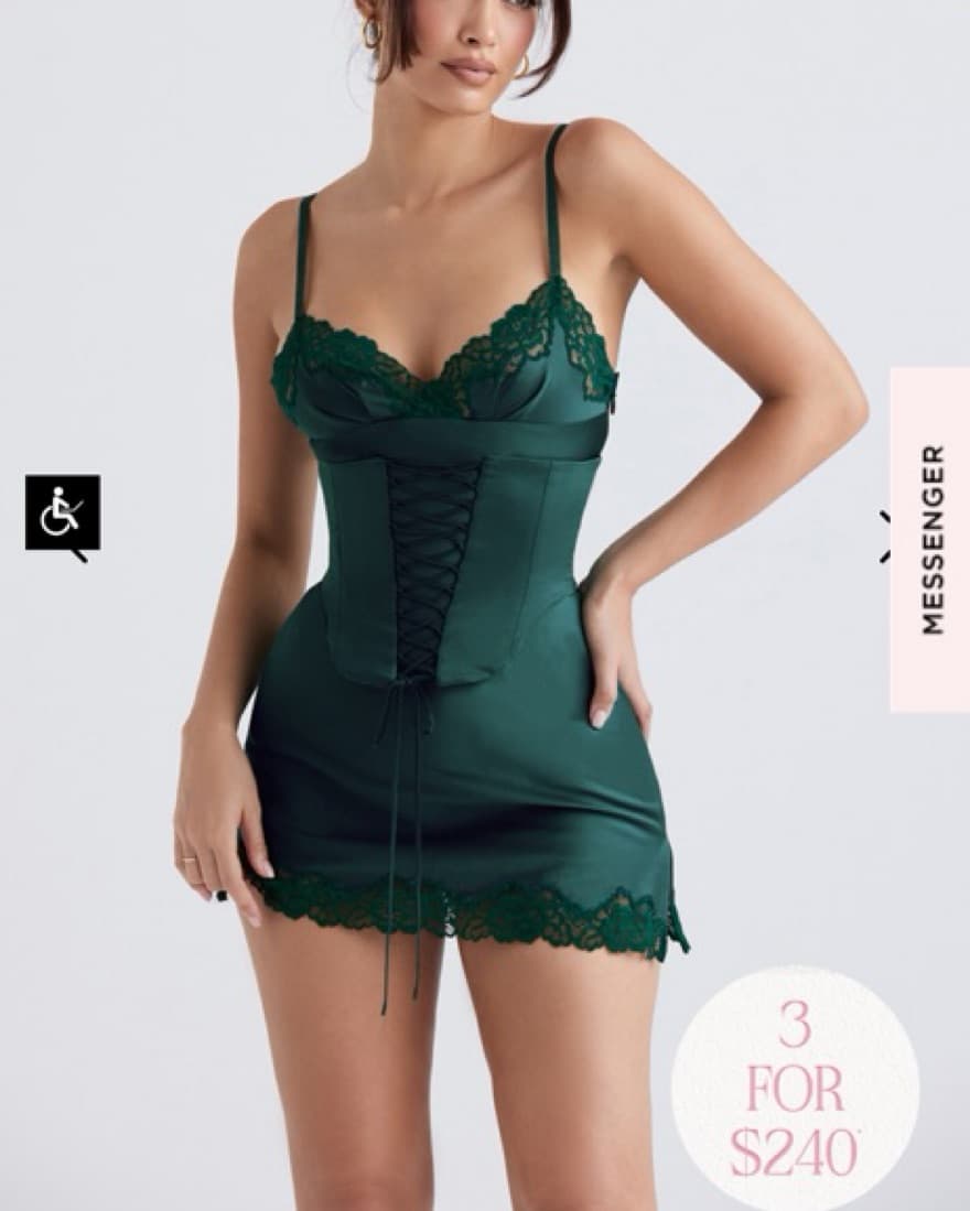 House of cb Sorata Slip Dress - Green XS - Image 1