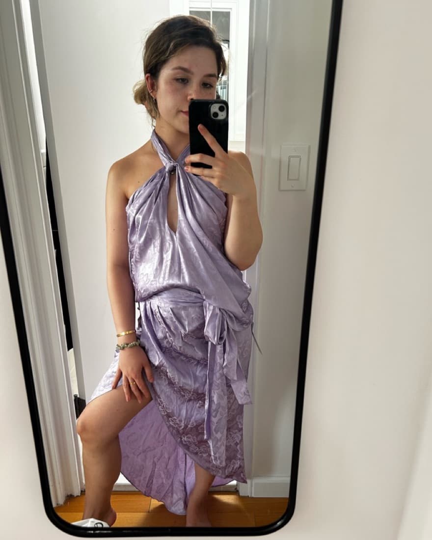 $700 Ronny Kobo Lavender Silk Set - Image 3