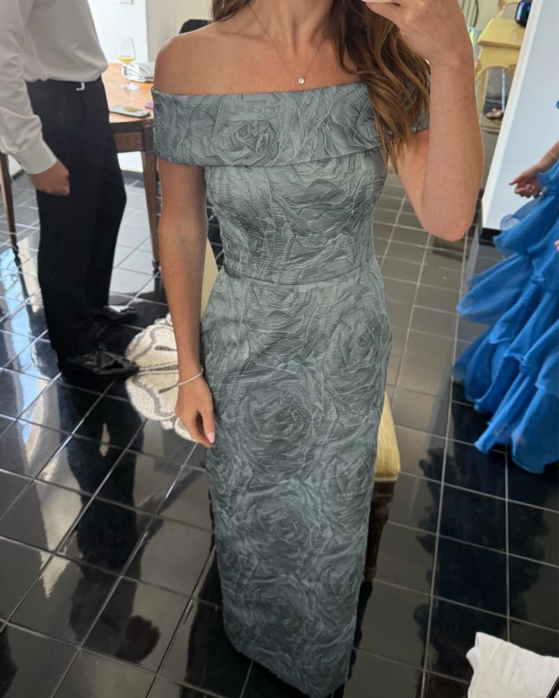 Teri Jon By Rickie Freeman Jacquard Gown - Image 3