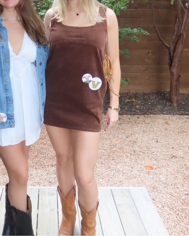 Brown Courduroy Shift Dress - Image 2