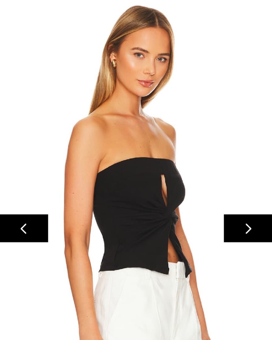 Revolve Black Strapless Front Twist Top - Image 2