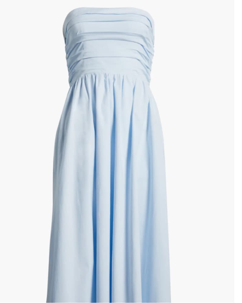 Blue strapless midi dress - Image 1